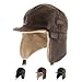 Best Pilot Trooper Aviator Cap Faux Leather Hat Ushanka Trapper BROWN 7 3/8