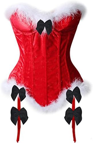 Uniarmoire Christmas Mrs Santa Costume Bustier Corset Top Lingerie Set