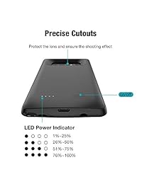 ALCLAP   Funda para Galaxy Note 9 (batería recargable de 5000 mAh, batería extendida, compatible con Samsung Galaxy Note 9 de 6,4 pulgadas), color negro