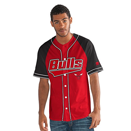 NBA Chicago Bulls Men's The Player Baseball Jersey, Medium, Red