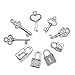 KISSITTY 50pcs Antique Silver 10 Styles Vintage Skeleton Small Key & Lock Charms Collection 10-21.5x6.5-10mm for DIY Jewelry Craft Making