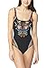 Summer Joy Women's Padded One Piece Vintage Printing Mesh Bikini Swimsuit