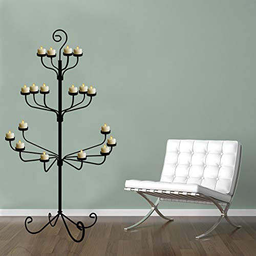 smtyle Tall Votive Candle Holders DIY 18 Floor Candelabra for Tealight Set Wedding Decor Large 70 inch with Black Iron