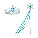Party Chili Princess Costume for Girls Dress Up with Accessories for Little Girls 8-9 Years 140 Sky Blue