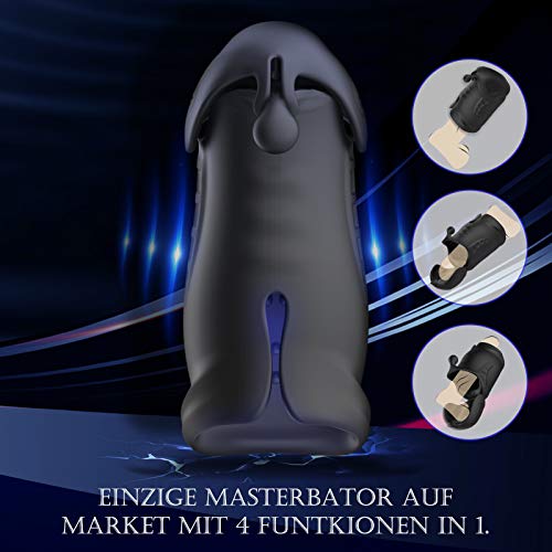 Penis Vibratoren Elektrische Cup Masturbatoren für Männer mit 10 Vibrationsmodi, Vibrierende Masturbation Cup Wiederaufladbar Spielzeug Massager, Doppelmotor Eichel Stimulator(1)