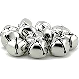 Pack of 100 pcs 1 Inch Christmas Jingle Bells for Holiday Decoration and DIY Craft Bells in Silver