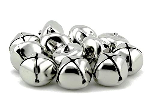 Pack of 50 pcs 1 Inch Christmas Jingle Bells for Holiday Decoration and DIY Craft Bells (Silver)