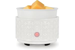 kobodon Ceramic Wax Melt Warmer - 3-in-1Electric Wax Warmer-Fragrance Candle Burner for Scented Wax Tarts and Essential Oils - Wax Melts as Gifts for Moms Grandma Women Girls（White）…