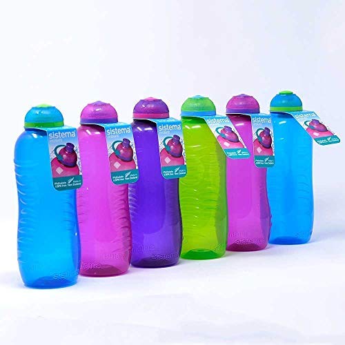 6 Pack Sistema Twister Squeeze 330ml Drink Bottle Small BPA Free assorted colors