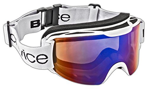 Black Crevice Adult's Ski Goggles, Unisex, Skibrille, Weiß/Smoke Blue, One Size