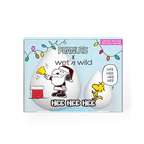 wet n wild Peanuts Collection 2-Piece Makeup Sponge Set, Holiday Edition, Seaml…