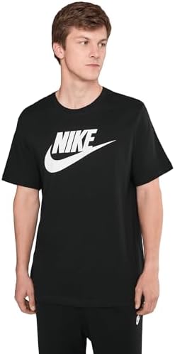 Herren T-Shirt M NSW ICON Futura Shirt AR5004 B, Größe:M, Farbe:010 Black White - Schwarz Weiß