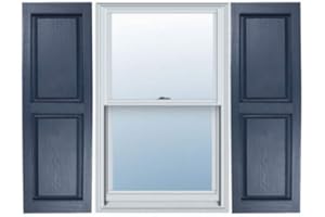 JYXINDZKJ 15 Inch x 51 Inch Standard Raised Panel Exterior Vinyl Shutter, Bedford Blue (Pair)