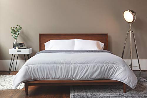 ViscoSoft Reversible Down Alternative Comforter Twin - Lightweight Duvet Cover Insert - Washable Microfiber Comforters Super Soft Bedding Weighted Blanket - (Light Gray/Dark Gray)