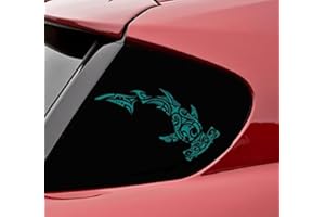 Slap-Art Tribal Hammerhead Shark Vinyl Decal Sticker (Teal)