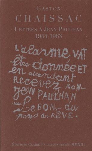 Lettres à Jean Paulhan, 1944-1963