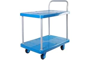 2-Shelf Utility Cart 330lbs Capacity | Multi-Level Platform Truck - Size 28.35" x 19.29" x 26.77" | Silent & Ergonomic Design