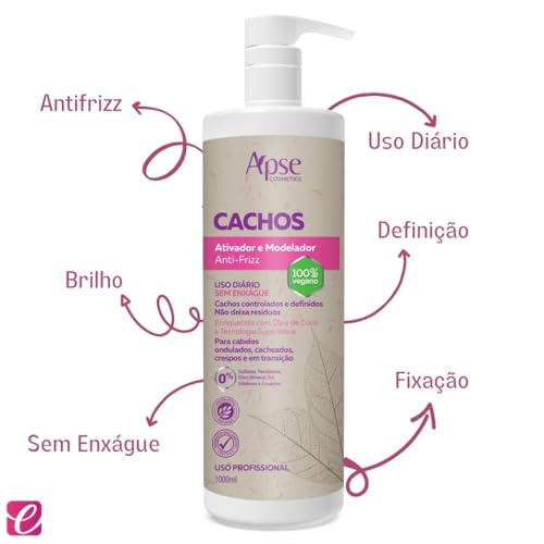 Kit Finalizadores com Gelatina 500ml e Ativador e Modelador de Cachos 1L Apse Cosmétics - 2 Itens