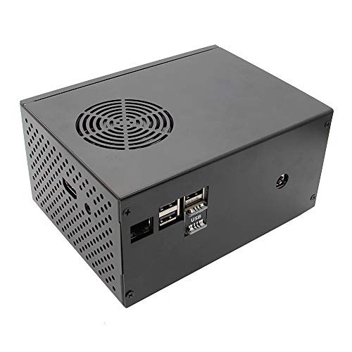 Geekworm Raspberry Pi X830 HDD SATA Storage Board Matching Metal Case/Enclosure + Power Control Switch + Cooling Fan Kit Support ROCK64 Board