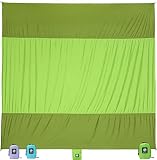 Wekapo Sand Proof Beach Blanket, Extra Large Oversized 10'X 9' Beach Mat, Big & Compact Sand Free Mat Quick Drying, Lightweight & Durable with 6 Stakes & 4 Corner Pockets