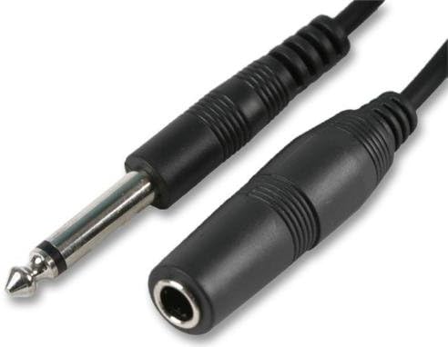 rhinocables® Guitar Amp Extension Lead 6.35mm Mono Jack Plug to Socket 25cm 1m 2m 3m 5m 10m (50cm)
