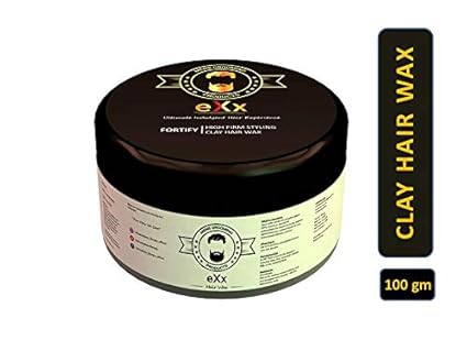 eXx styling clay hair wax for men - Strong and long lasting hold, Restyling, Matte Finish, Adds Volume, 100gm