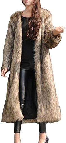 LIYT Women's Fashion Faux Fur Coat Winter Long Coat Overcoat