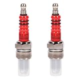 3 Electrode Spark Plug,High Performance Scooter Motorcycle Racing 3 Electrode Spark Plug For Engine GY6 50cc 150cc (Pack of 2)