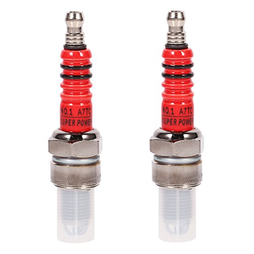 3 Electrode Spark Plug,High Performance Scooter Motorcycle Racing 3 Electrode Spark Plug For Engine GY6 50cc 150cc (Pack of 2)