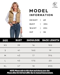 Cityork Cropped Puffer Vest Women Zip Up Stand