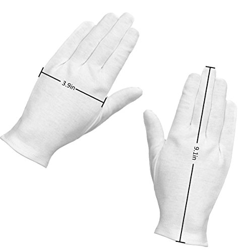 Madholly 12 pairs Moisturizing Cotton Gloves White Cosmetic Gloves Hand