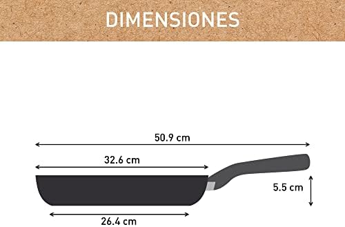 Renew On – Sartén de 32 cm de aluminio 100% reciclado, revestimiento antiadherente cerámico, Thermo-Signal, embalaje 90% reciclado, todo tipo de cocinas, cocina baja en grasas