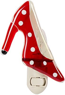 Red Polka Dot High Heel 3 x 4 Handmade Glass and Bead Electrical Night Light