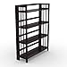 Stony Edge 4-Tier Folding Bookshelf | Espresso Wood Finish | 45x32x11.5 Inches | Book Shelf for Books and Trinkets | No Assembly Required | Foldable & Small Bookshelf for Home and Office