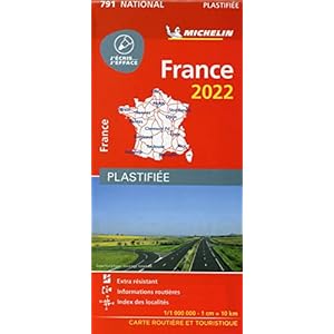 Michelin Frankreich 2022 (plastifiziert): Straßen- und Tourismuskarte 1:1.000.000: 791 Landkaart – Gevouwen Kaart, 6 januari 2022