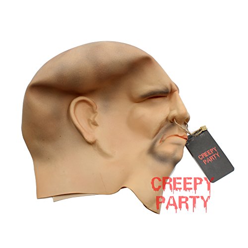 CreepyParty Deluxe Novelty Halloween Costume Party Latex Human Head Mask Strong Man