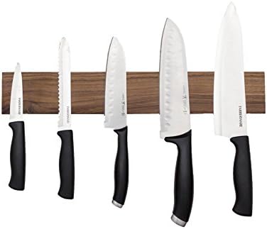 Premium Walnut 16" Magnetic Knife Holder - Kitchen Essentials (Holds up to 6 Knives or Utensils)