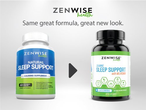 Zenwise Natural Sleeping Aid - Nighttime Sleep Support Supplement - 100 MG 5 HTP + Magnesium to Fall Asleep Fast - Chamomile & Melatonin for a Calm & Restful Night - Non Habit Forming - 60 Capsules