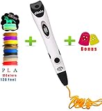 3D Pen with 12 Colors 120 Ft PLA Filaments 1.75 mm Refills 3D Printing Pen for Drawing Arts Crafts Doodle Model DIY. Perfect 3D Printer Pen for Kids | Adults w/ 5 Bonus. LCD Screen Display