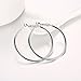 Steel Hoop Earrings for Women, 18K Gold Plated Stainless Steel Hoop Earrings for Women Girls' Sensitive Ears (4 Colors, 55mm)