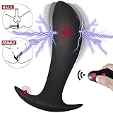Vibrating Butt Plug Electric Shock Anal Plug Vibrator Male Sex Toy Prostate Massager,Treediride Anal Trainer 8 Vibration&Electric Stimulation Remote Control G Spot Vibrator for Men Women Beginner