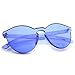 zeroUV One Piece PC Lens Rimless Ultra-Bold Colorful Mono Block Sunglasses 60mm (Blue)