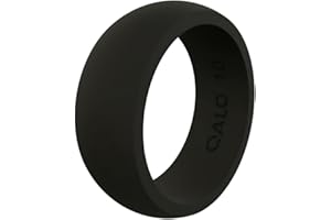 QALO Men's Silicone Wedding Band - 8.5mm Wide x 2.5mm Thick - Classic & Forged Mens Silicone Wedding Ring - Breathable Comfort Fit Rubber Rings Men - Durable Engagement Rings for Him