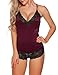 Avidlove Lingerie for Women Satin Bodysuit Lace Teddy Lingerie One Piece Babydoll Nightgown