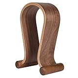 SAMDI Wooden Headphone Stand Mount Holder Headset Hanger Suitable All Headphone Size in Walnut Wooded