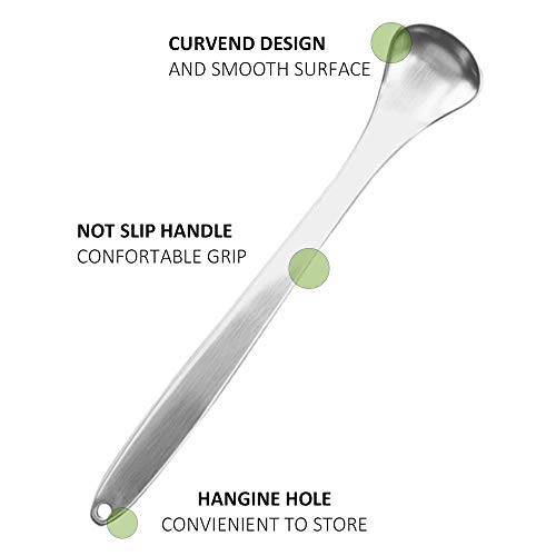 Tongue Scrapers for Adults. Stainless Steel Tounge Scraper Cleaner Surgical Grade, 100% BPA Free. The best Tongue Cleaner Ever! Cure Bad Breath (3 PACK) - Thumbnail 3