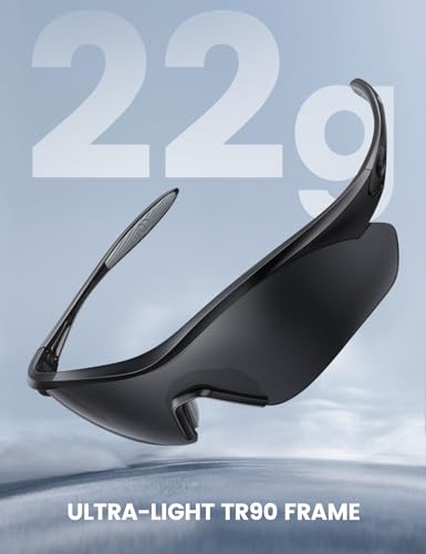 Lamicall 22g Polarizados Lentes para Correr - UV400 Protección, TR90 Marco, Lentes Deportivos Hombre Mujer, Gafas de Sol para correr, Ciclismo, Pesca Golf Manejar