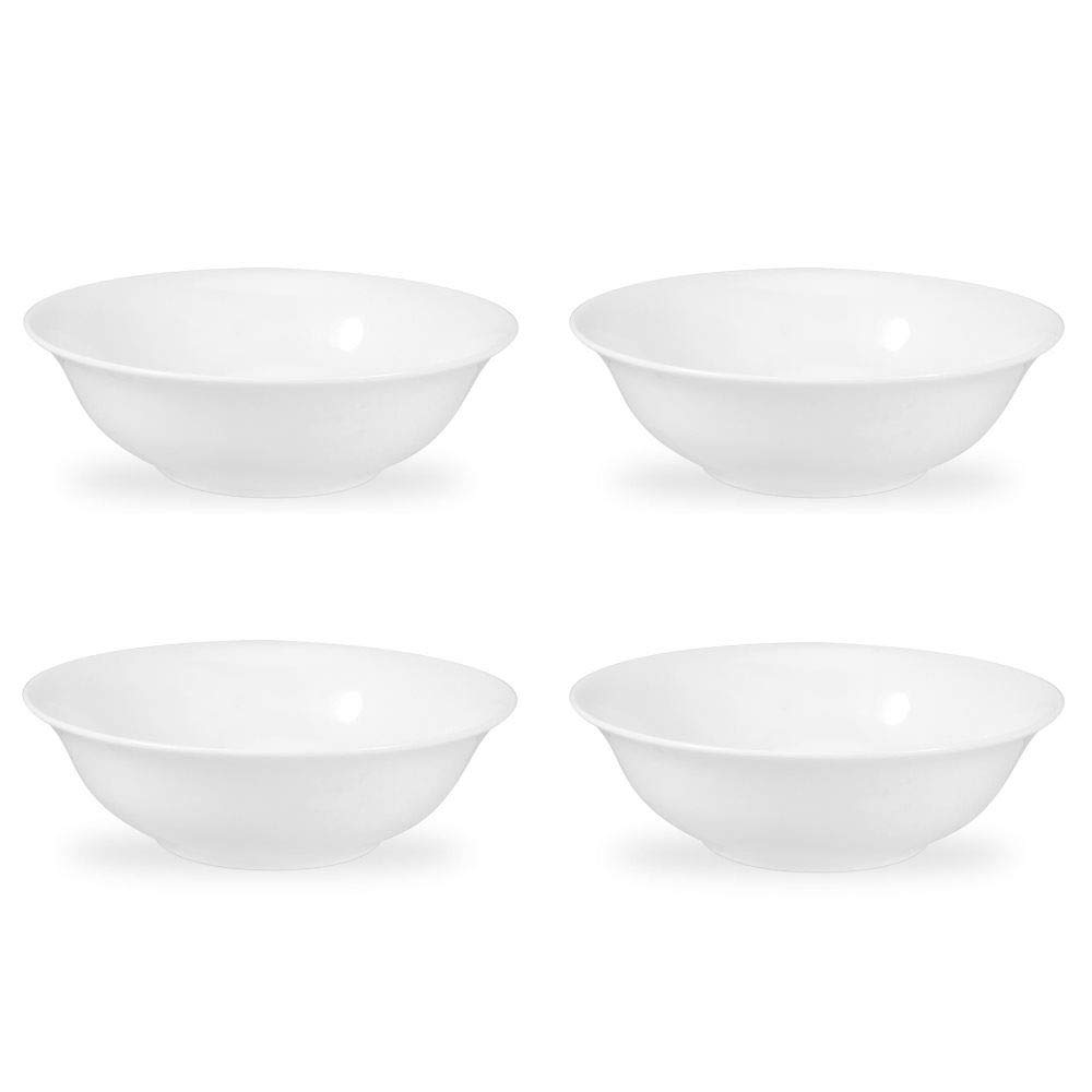 Royal Worcester x Serendipity Set of 4 Cereal Bowls - White Bone China, 16cm Diameter, Suitable for Breakfast, Pasta, Salads, or Everyday Dining
