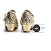 THEE BRON Toddler Little Girls Low Medium Heel Dress Flats Mary Jane Pumps(901 Toddler,Gold/8M)