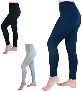 Agiato Women's Warm Stretchy Slimming Fleece Leggings - Small (pack of 3)